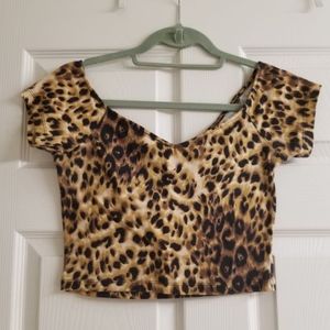 Leopard print crop top